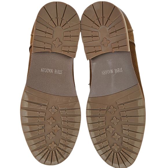 Steve Madden preppy brown suede leather pinhole brogues 10B shoes - Picture 6 of 7